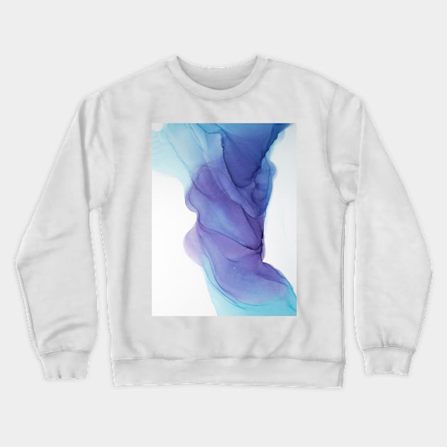 Ink, abstract, sea painting. Colorful liquid ink technique water texture for high resolution backdrop design. Crewneck Sweatshirt by MariDein